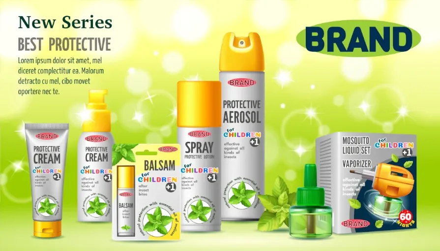 Producto en varias presentaciones como ejemplo de marketing